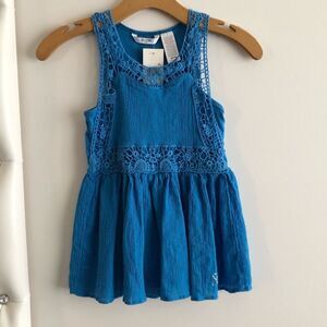 Blue lace peplum too